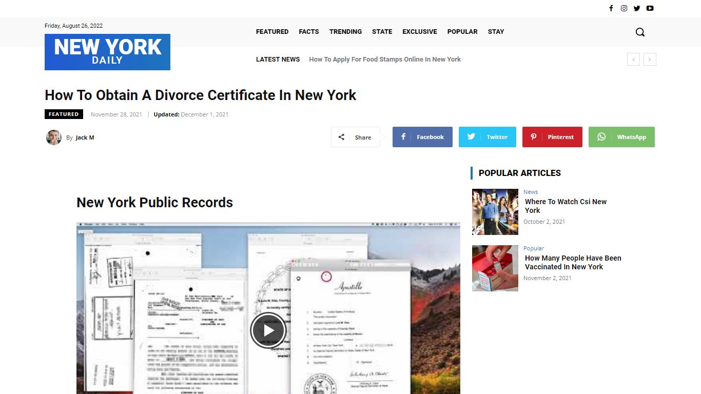 How To Obtain A Divorce Certificate In New York